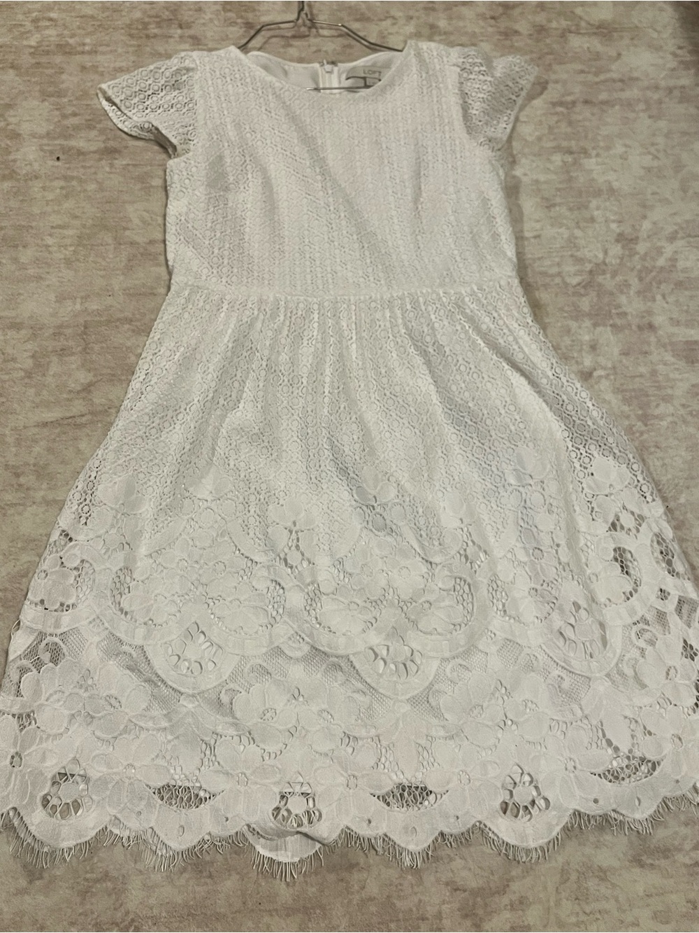 LOFT White Lace  Formal Dress